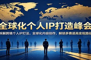 全球化个人IP打造峰会：拆解跨境个人IP打法，全球化内容创作，解锁多赛道高变现路径