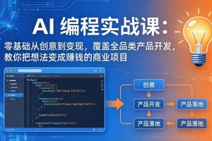 （18469期）AI编程实战课-第三期-5月9更新：零基础从创意到变现，覆盖全品类产品开发，把想法变成赚钱项目