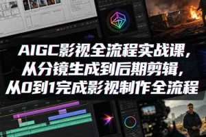 AIGC影视全流程实战课，从分镜生成到后期剪辑，从0到1完成影视制作全流程