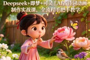 Deepseek+即梦+可灵｜AI古诗词动画制作实战课，全流程手把手教学