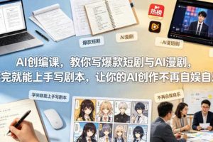AI创编课，教你写爆款短剧与AI漫剧，学完就能上手写剧本，让你的AI创作不再自娱自乐（更新0521）