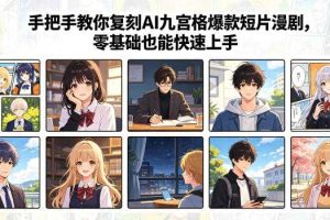 手把手教你复刻AI九宫格爆款短片漫剧，零基础也能快速上手