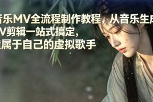 AI音乐MV全流程制作教程，从音乐生成到MV剪辑一站式搞定，打造属于自己的虚拟歌手