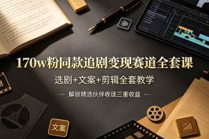 (19168期)170w粉博主同款追剧变现赛道全套课-更新,选剧+文案+剪辑全套教学,解锁精选伙伴收徒三重收益