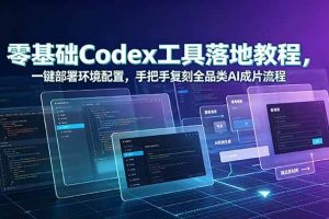 (19152期)零基础Codex工具落地教程,一键部署环境配置,手把手复刻全品类AI成片流程