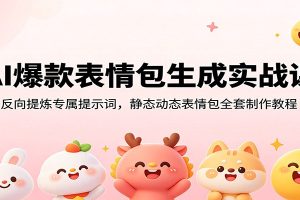 AI爆款表情包生成实战课:反向提炼专属提示词,静态动态表情包全套制作教程