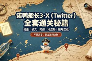 (19215期)诺鸭船长3·X(Twitter)全套通关秘籍,短推、长文、网感、冷启动、账号定位,不靠玄学,靠方法和协作