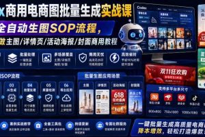 Codex商用电商图批量生成实战课|电商全自动生图SOP流程,一键批量做主图/详情页/活动海报/封面商用教程