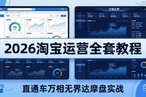 (19288期)2026淘宝运营全套教程(更新7月),直通车万相无界达摩盘实战,从基础到进阶提升流量转化