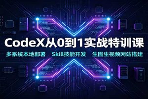 CodeX从0到1实战特训课：多系统本地部署，Skill技能开发，生图生视频网站搭建