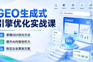 GEO生成式引擎优化实战课，掌握GEO优化方法，提升AI内容创作力，制定企业落地方案