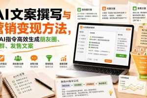 AI文案撰写与营销变现方法,用AI指令高效生成朋友圈、社群、发售文案